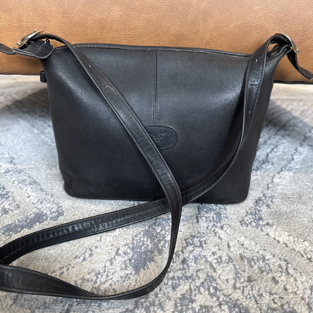 Diane Von Furstenberg Leather Black Crossbody Purse Handbag Vintage